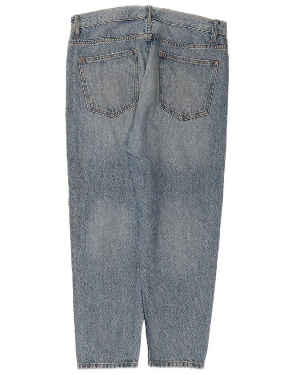 Zara Mens Cropped Jeans EU 44 Large W34 L25 Blue Cotton
