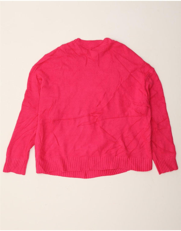 Tommy Hilfiger Womens Crew Neck Jumper Sweater UK 18 XL Pink Acrylic