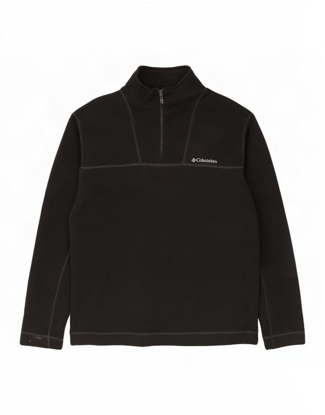 Columbia Mens Zip Neck Jumper Sweater Large Black Polyester