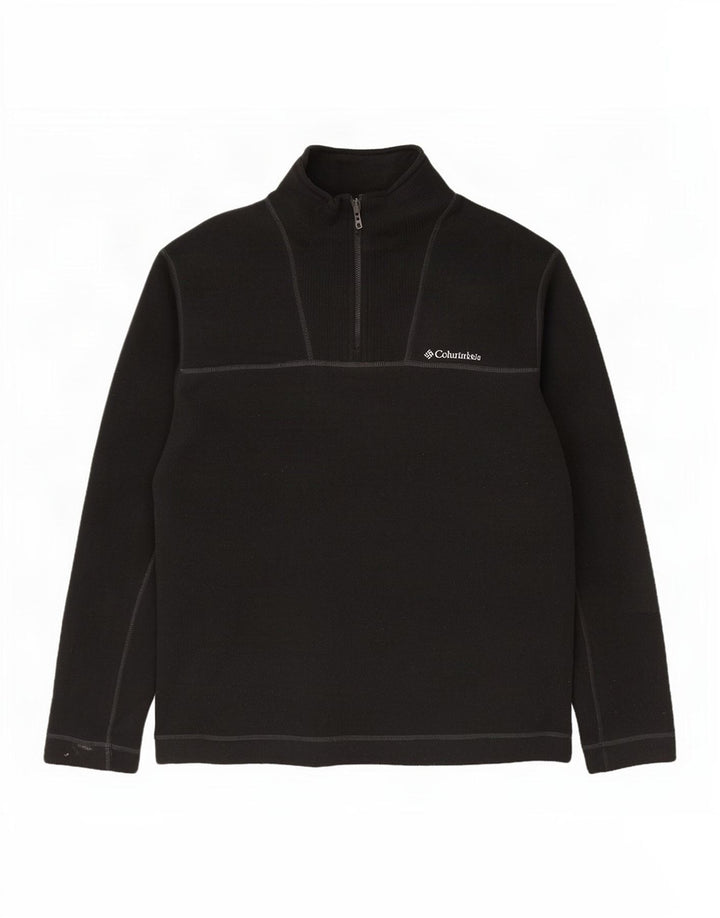 Columbia Mens Zip Neck Jumper Sweater Large Black Polyester
