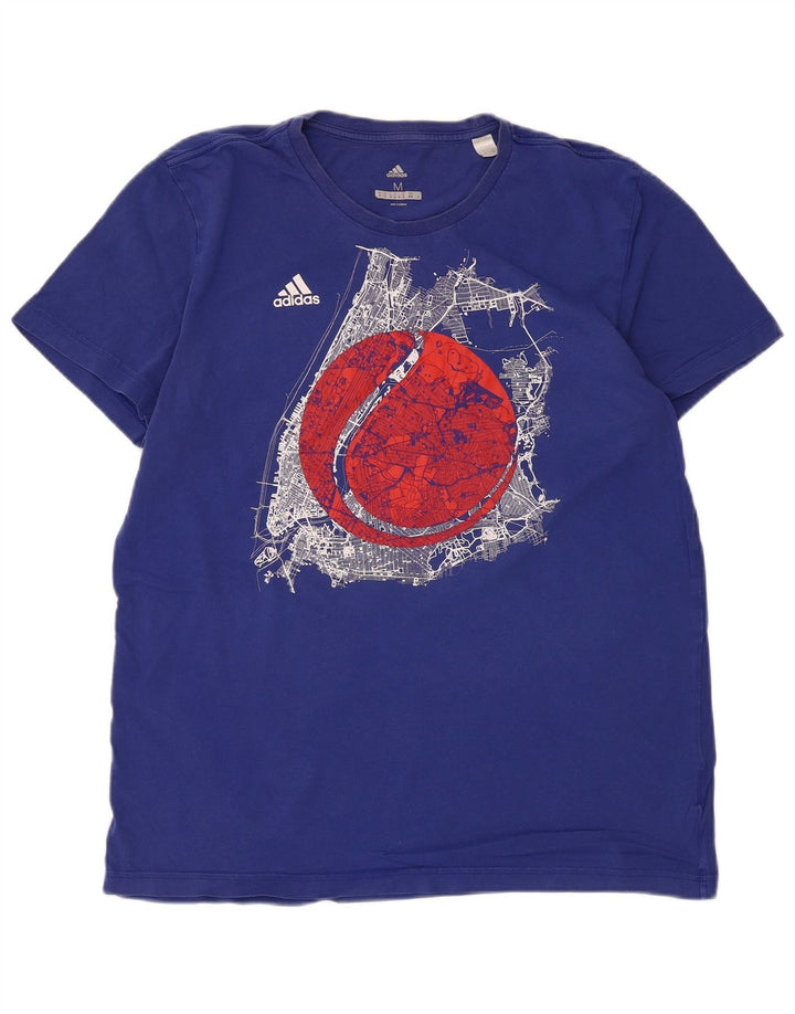 Adidas Mens Graphic T-Shirt Top Medium Blue