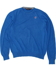 K-WAY Mens Crew Neck Jumper Sweater Large Blue Cotton