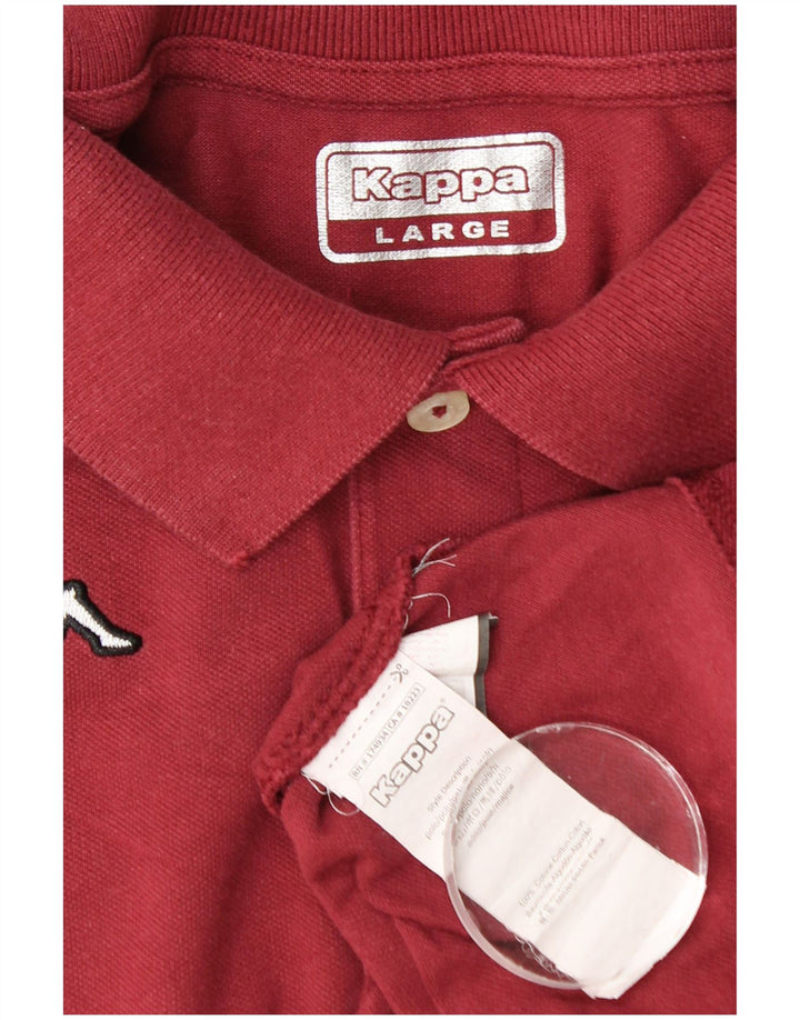 Kappa Mens Polo Shirt Large Red Cotton