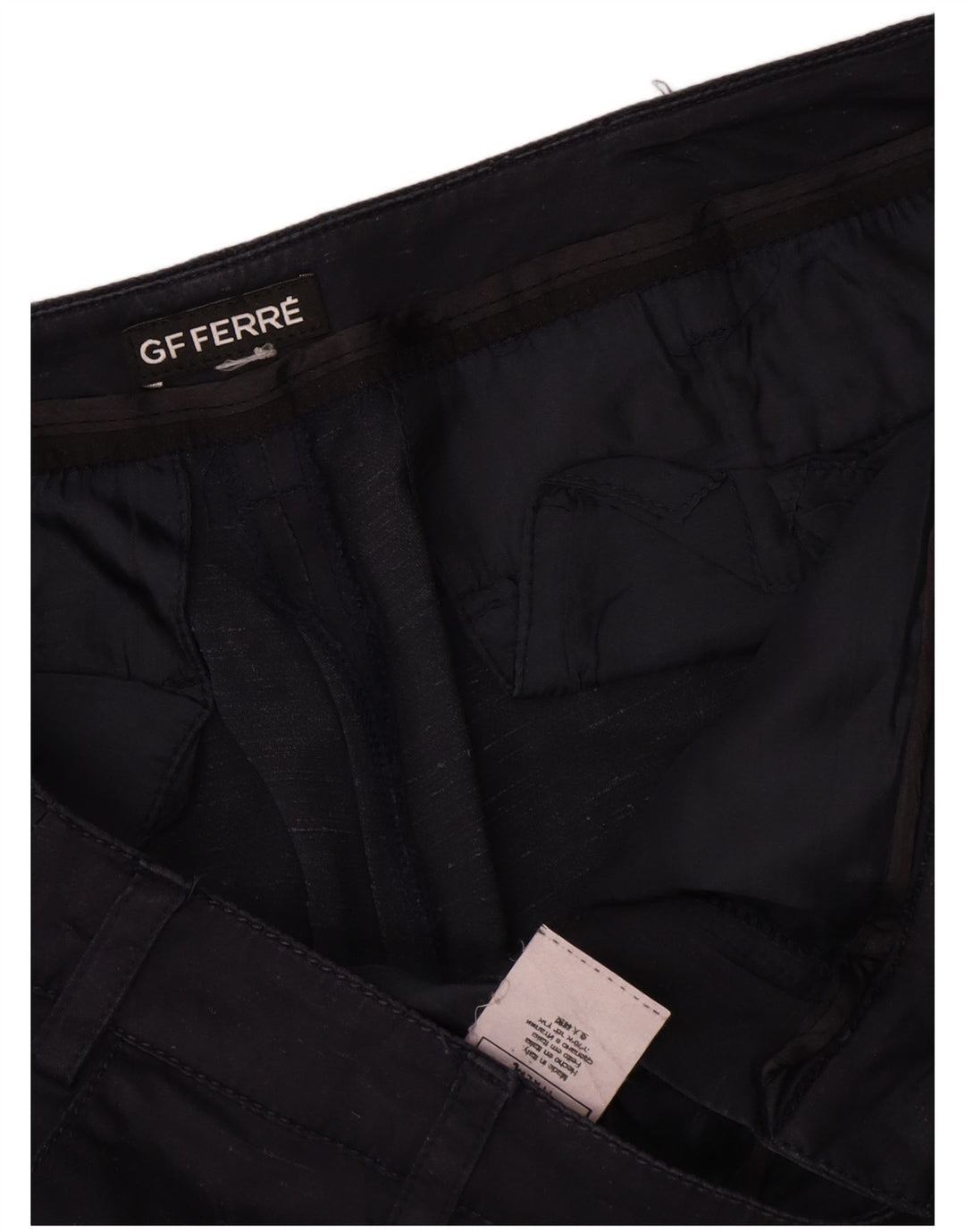 Gianfranco Ferre Womens Chino Shorts W34 Large  Navy Blue Silk