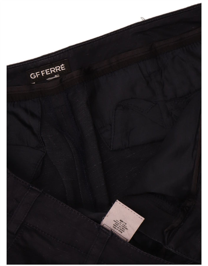 Gianfranco Ferre Womens Chino Shorts W34 Large  Navy Blue Silk