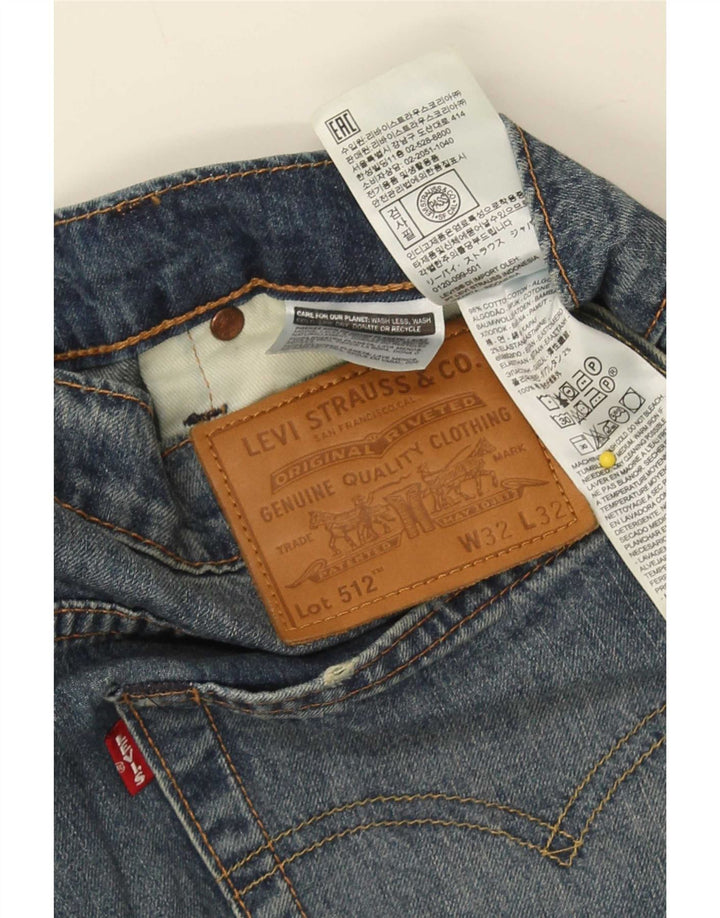 Levi's Mens 512 Distressed Straight Jeans W32 L32 Blue Cotton