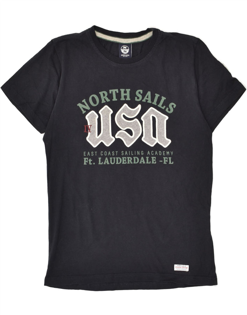 NORTH SAILS Womens T-Shirt Top UK 10 Small Navy Blue Cotton | Vintage North Sails | Thrift | Second-Hand North Sails | Used Clothing | Messina Hembry 