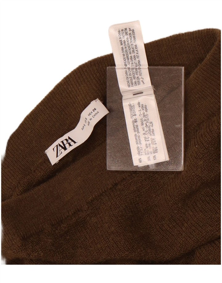 Zara Womens Knit Maxi Skirt Small W26  Brown Polyamide