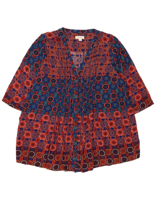 Monsoon Womens 3/4 Sleeve Shirt Blouse UK 20 2XL Multicoloured Viscose