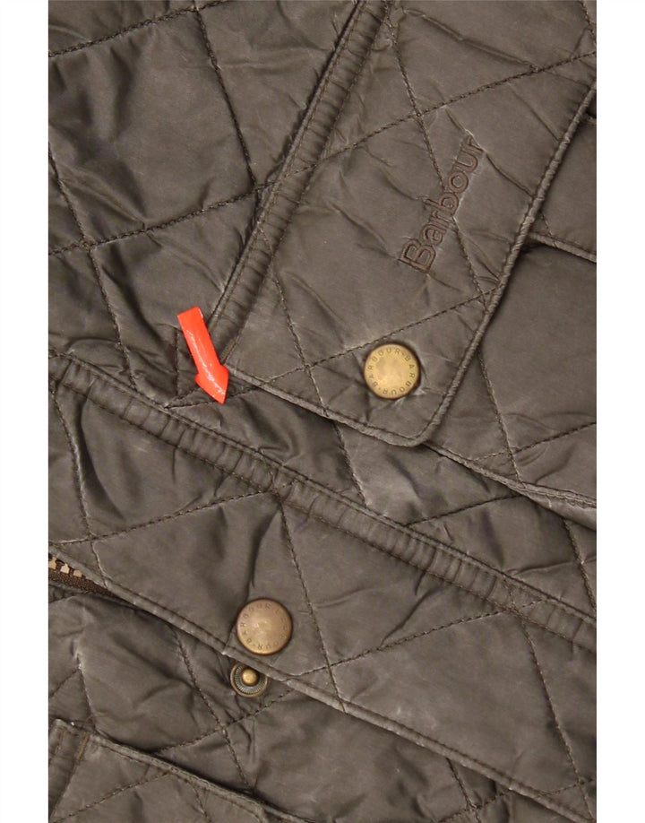 Barbour Boys Quilted Jacket 12-13 Years XL Khaki Polyamide