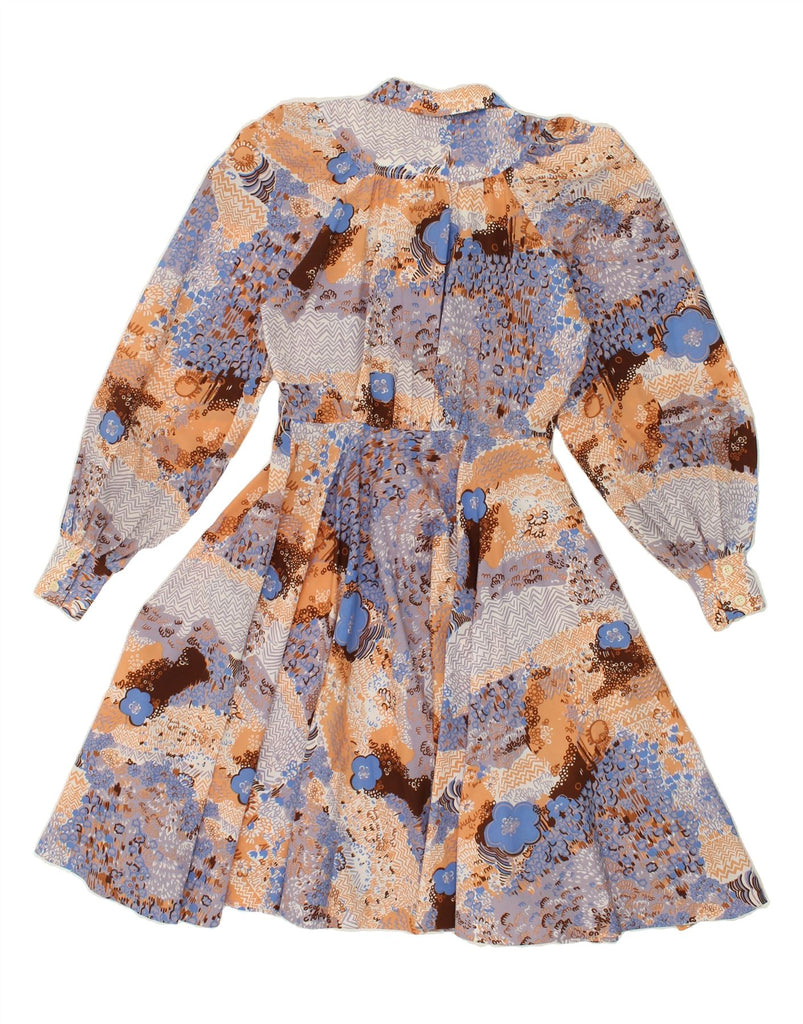 VINTAGE Womens Shirt Dress UK 12 Medium Multicoloured Floral Polyester | Vintage Vintage | Thrift | Second-Hand Vintage | Used Clothing | Messina Hembry 