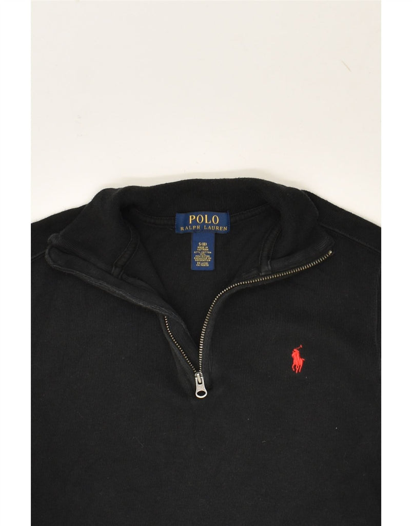 POLO RALPH LAUREN Boys Zip Neck Sweatshirt Jumper 7-8 Years Small  Black | Vintage Polo Ralph Lauren | Thrift | Second-Hand Polo Ralph Lauren | Used Clothing | Messina Hembry 