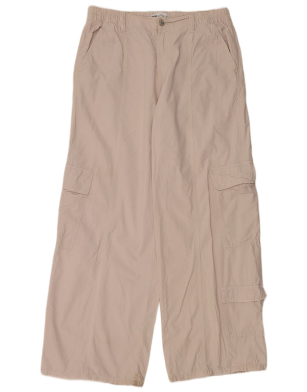 Zara Womens Wide Leg Cargo Trousers Large W30 L30 Grey