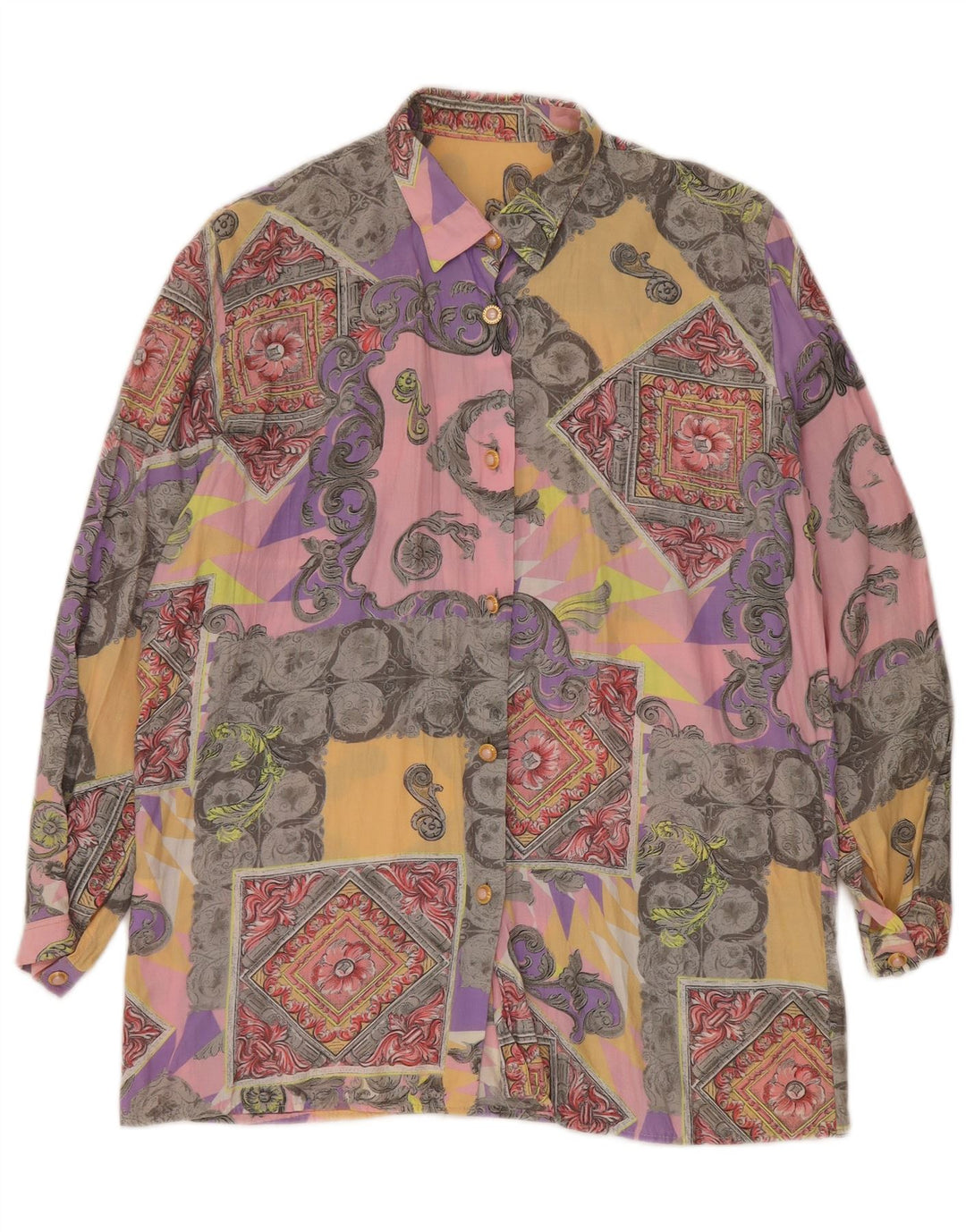 Vintage Womens Shirt Blouse UK 14 Medium Multicoloured Paisley Viscose