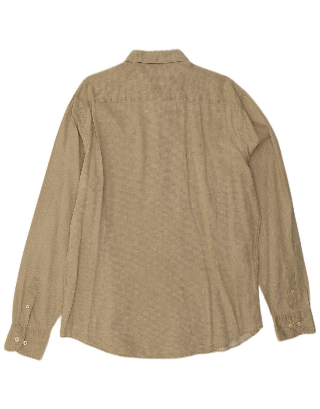 Massimo Dutti Mens Shirt XL Beige Cotton