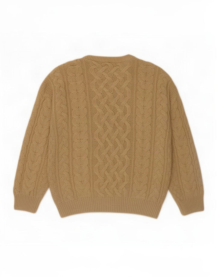 St. Bernard Mens Crew Neck Jumper Sweater Medium Beige Acrylic