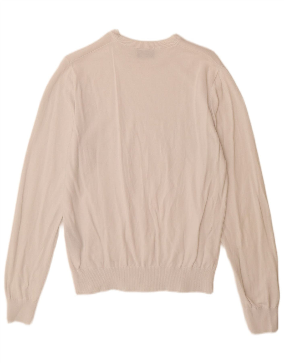 Armani Jeans Womens Crew Neck Jumper Sweater UK 12 Medium White Cotton