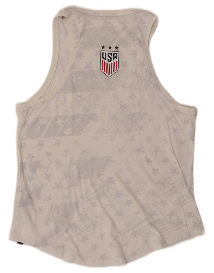 Nike Womens Graphic Vest Top UK 12 Medium White Cotton