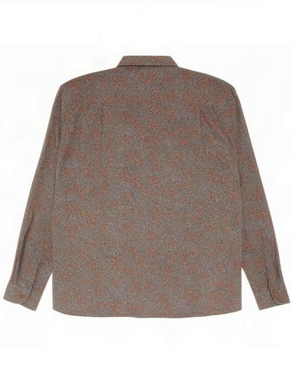 Vintage Mens Shirt XL Grey Paisley Viscose