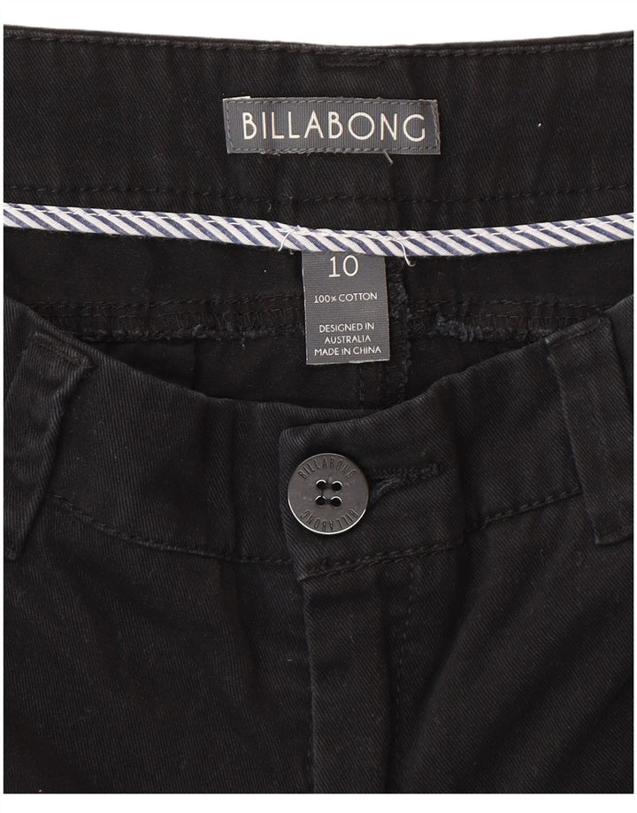 Billabong Womens Chino Shorts UK 10 Small W30 Black Cotton