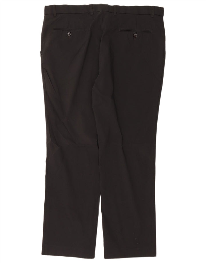 Tommy Hilfiger Mens Straight Casual Trousers W38 L30 Black Rayon