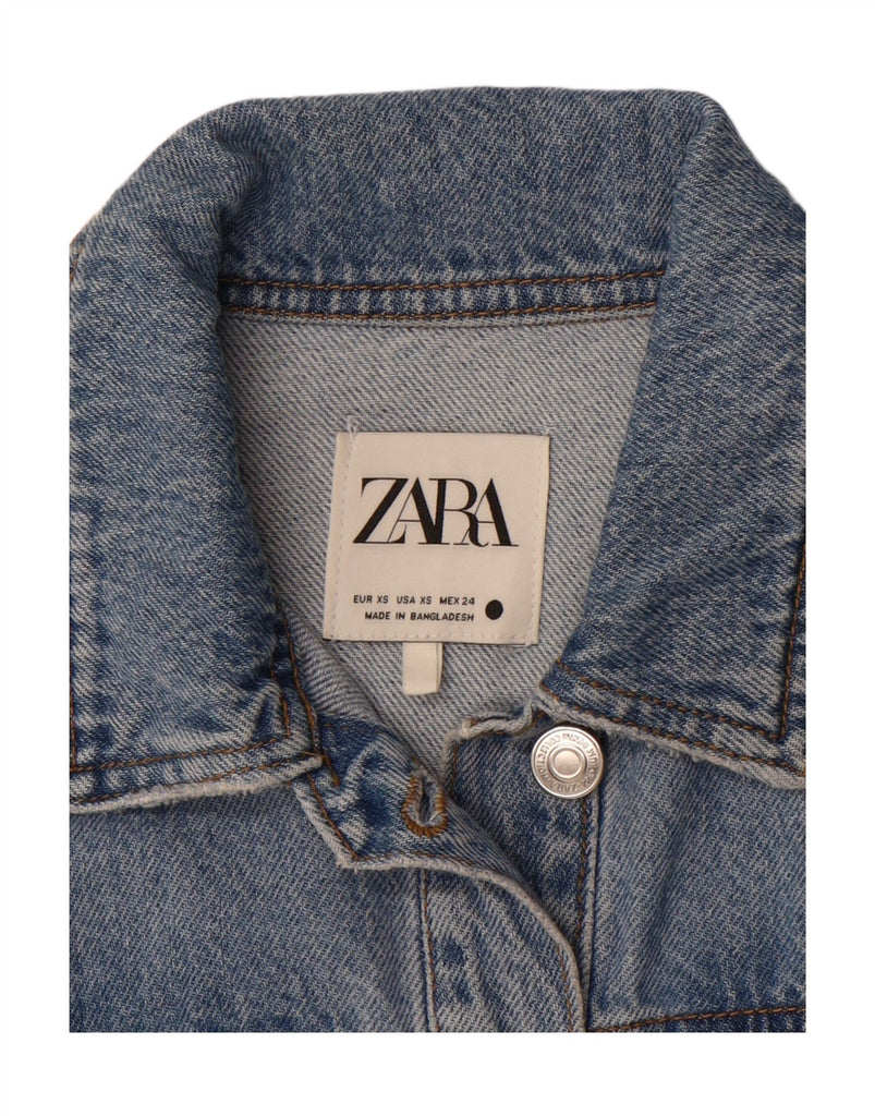 ZARA Womens Long Sleeve Denim Dress UK 6 XS Blue Vintage Zara and Second-Hand Zara from Messina Hembry 