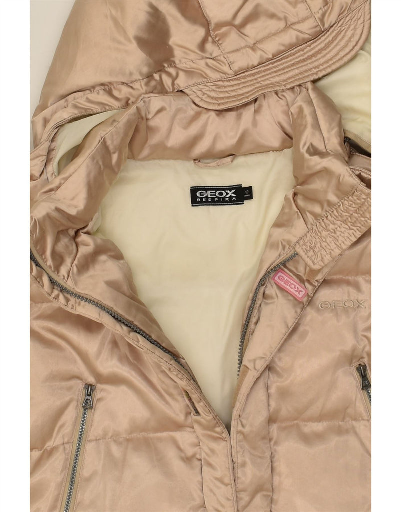 GEOX Boys Hooded Padded Jacket 11-12 Years Beige Polyester | Vintage Geox | Thrift | Second-Hand Geox | Used Clothing | Messina Hembry 