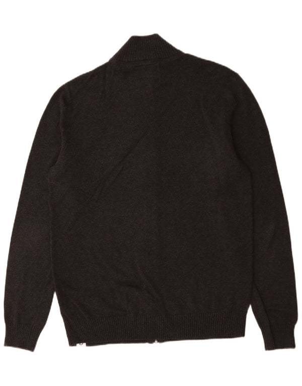 Jack & Jones Mens Cardigan Sweater Large Grey Geometric