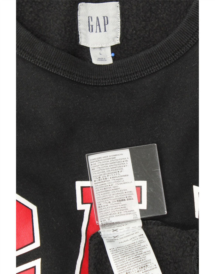 GAP Mens Graphic Sweatshirt Jumper Large Black Cotton Vintage Gap and Second-Hand Gap from Messina Hembry 
