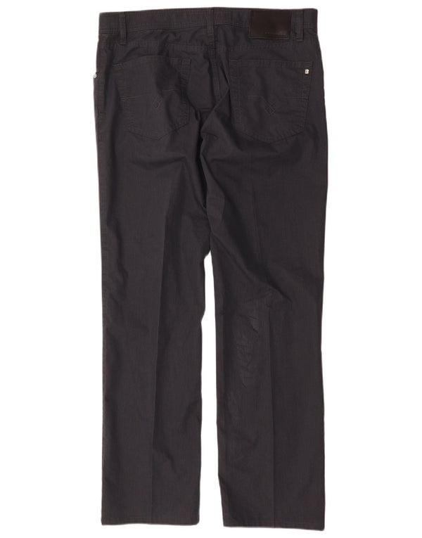 Pierre Cardin Mens Straight Casual Trousers W36 L32 Grey Cotton