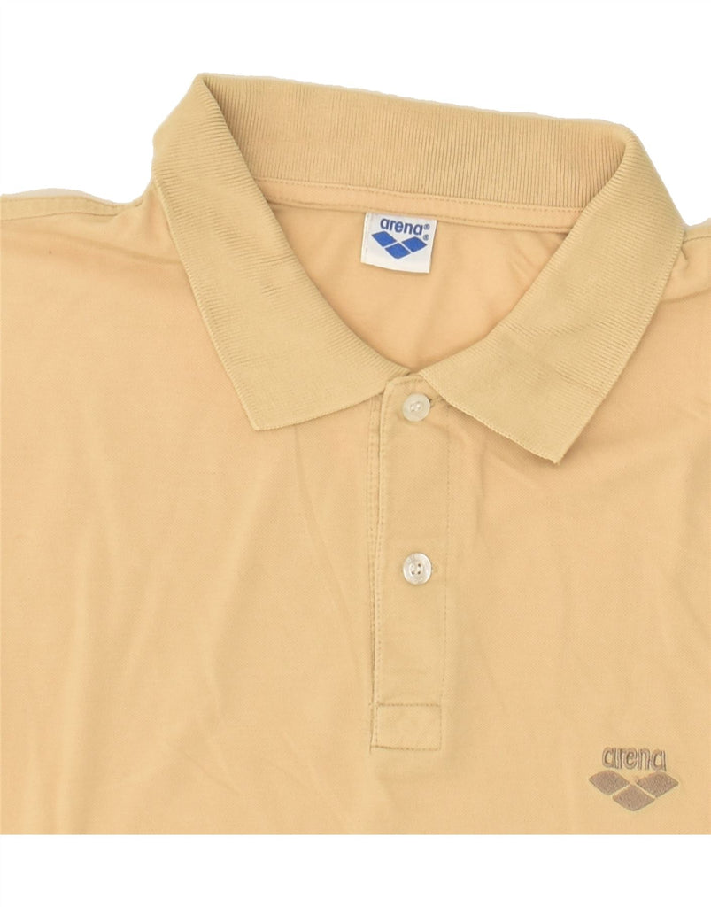 ARENA Mens Polo Shirt 2XL Beige | Vintage Arena | Thrift | Second-Hand Arena | Used Clothing | Messina Hembry 