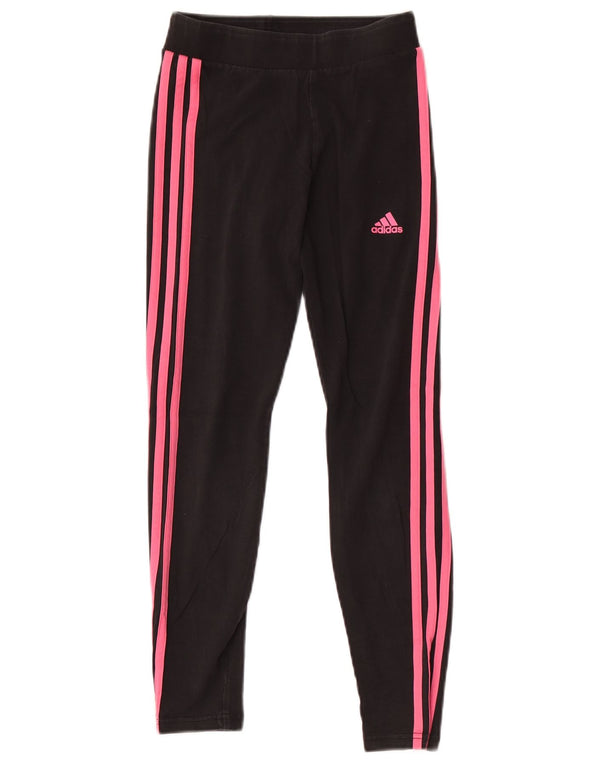 Adidas Girls Leggings 11-12 Years Black Cotton