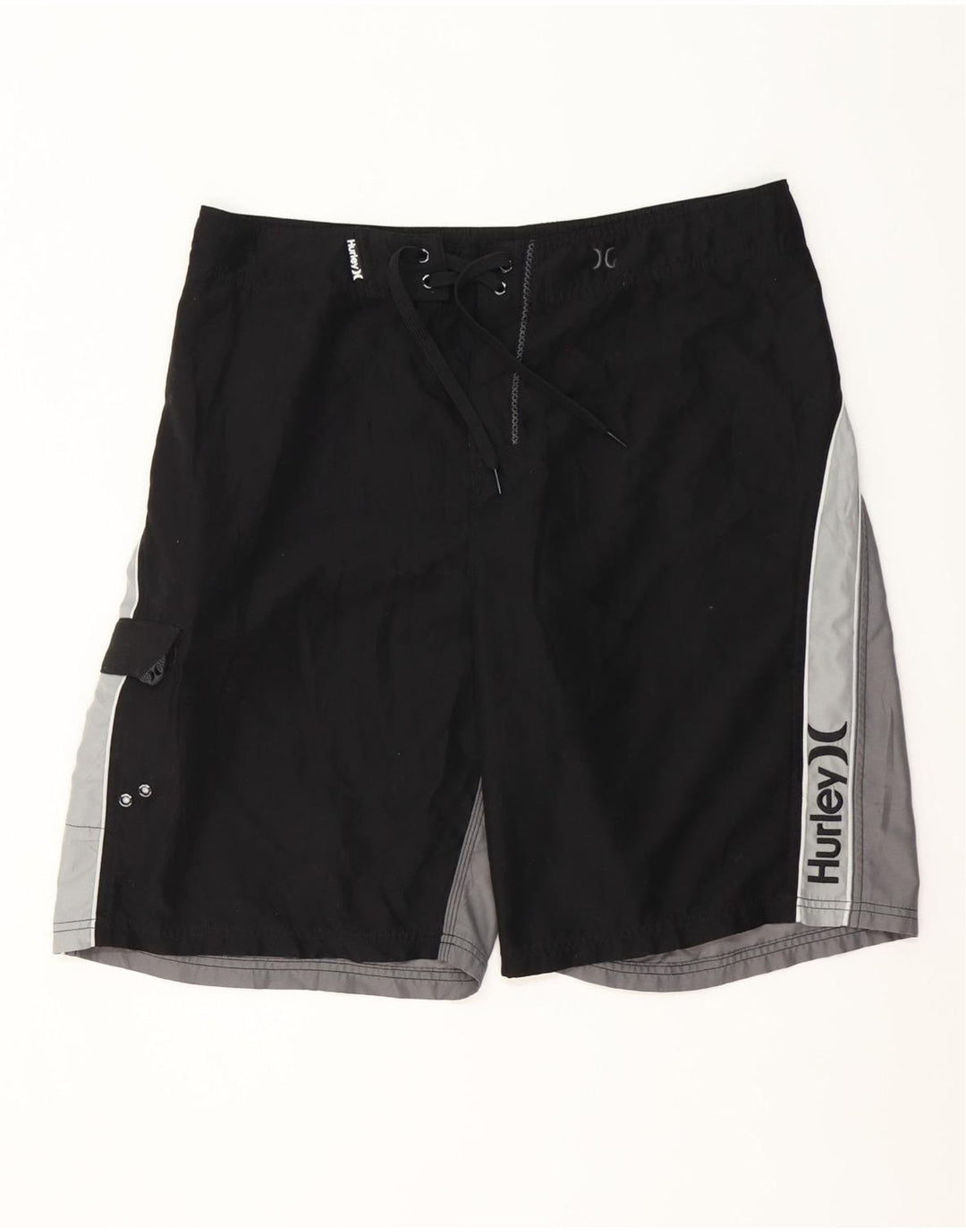 Hurley Mens Graphic Swimming Shorts Large Black Colourblock Polyester