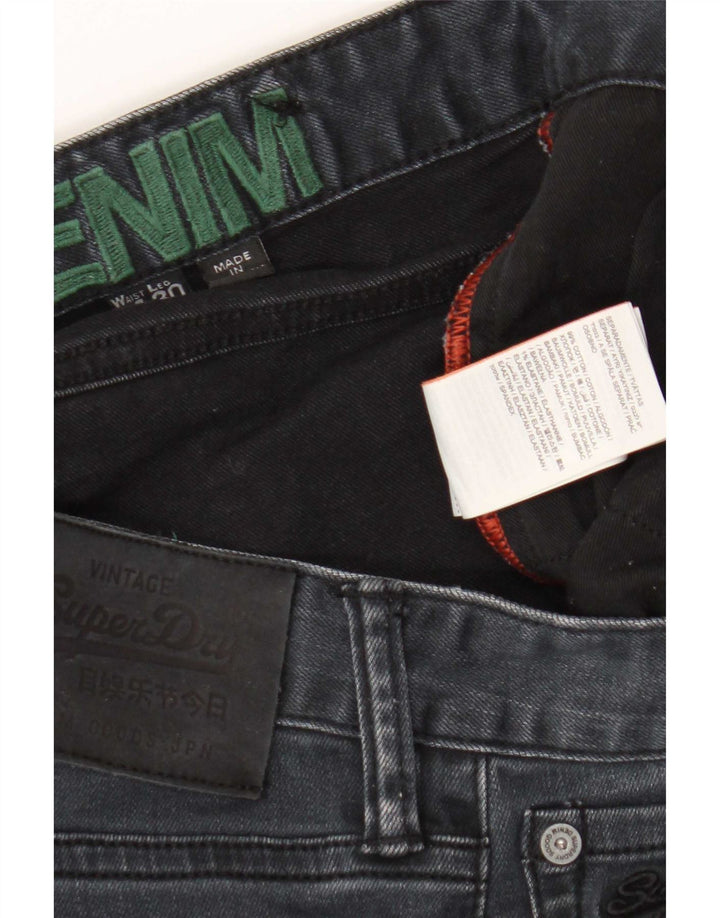 Superdry Mens Slim Jeans W34 L27 Black Cotton