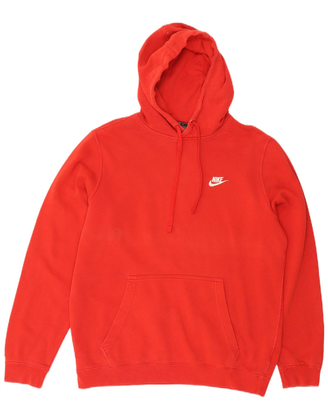 Nike Mens Hoodie Jumper Large Red Cotton