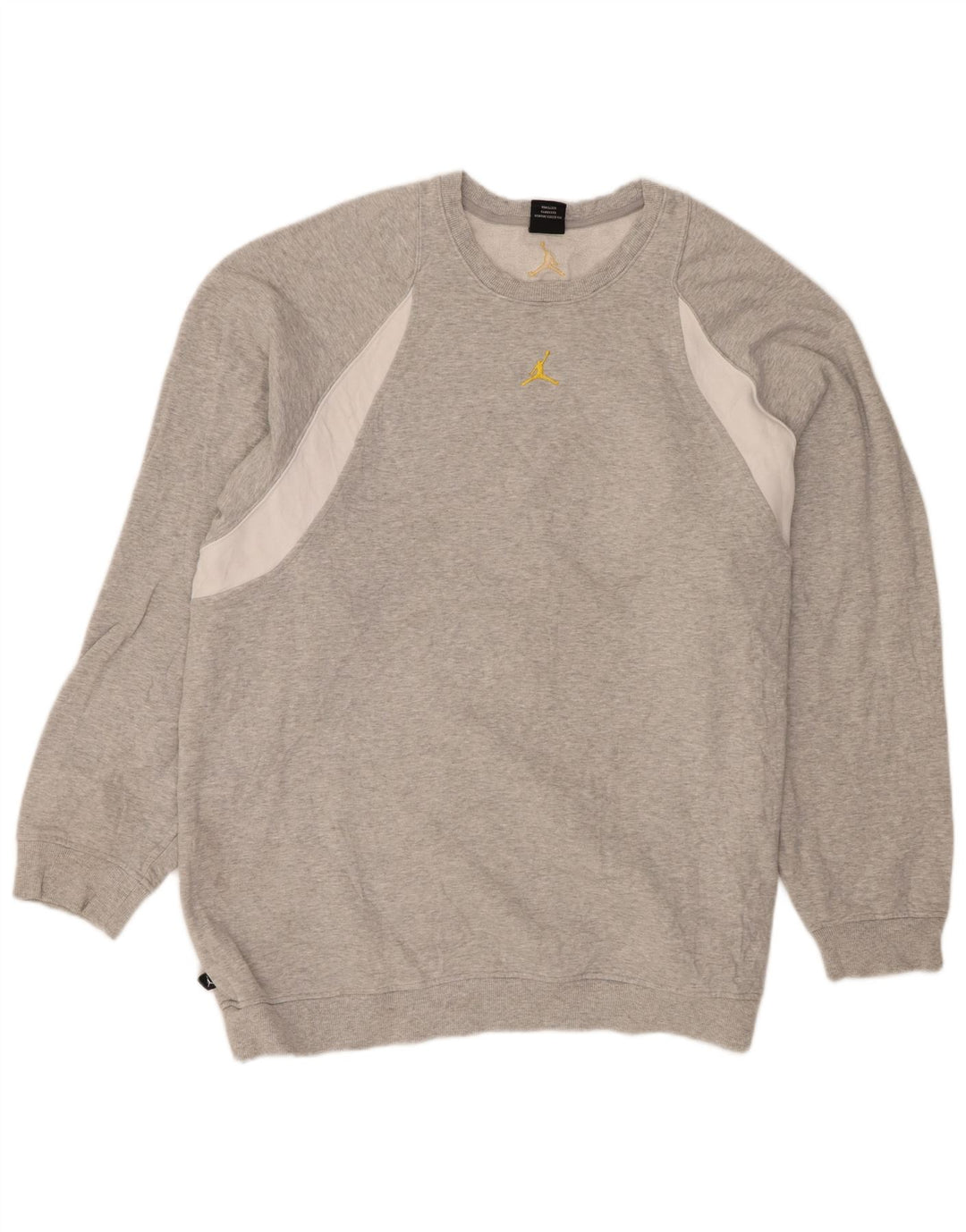 Jordan Mens Sweatshirt Jumper 2XL Grey Colourblock Cotton