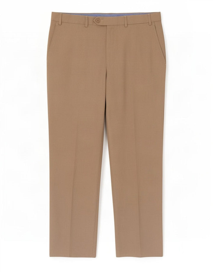 Marks & Spencer Mens Straight Suit Trousers W36 L29 Beige Polyester