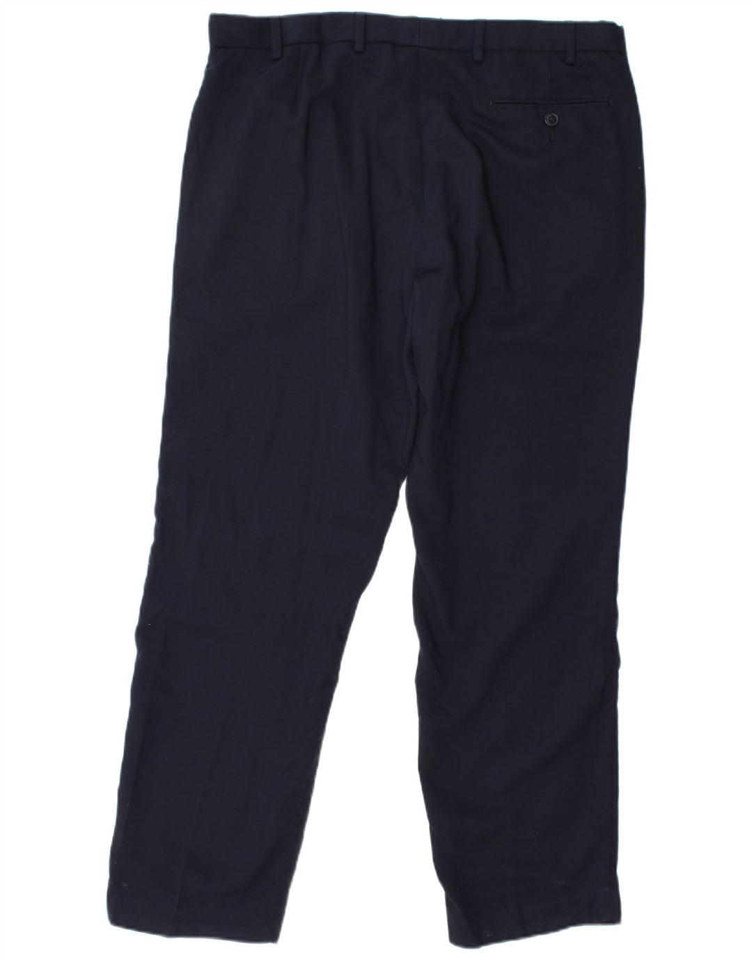 Marks & Spencer Mens Regular Fit Chino Trousers W36 L31 Navy Blue Wool