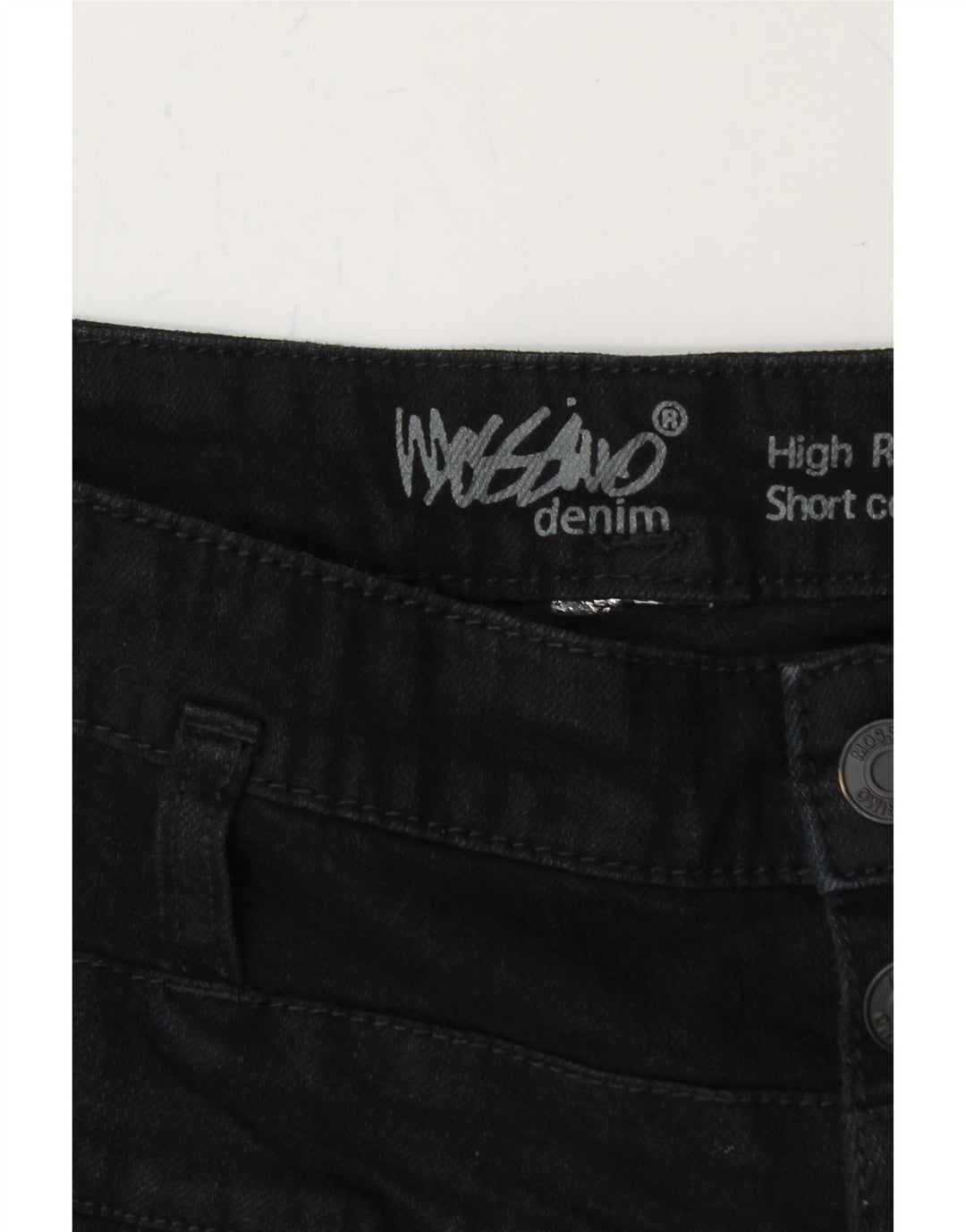 MOSSIMO Womens High Waist Denim Shorts W32 Medium  Navy Blue Cotton Vintage Mossimo and Second-Hand Mossimo from Messina Hembry 
