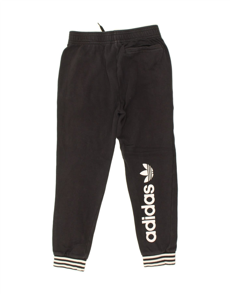 ADIDAS Boys Graphic Tracksuit Trousers Joggers 13-14 Years Black Cotton | Vintage Adidas | Thrift | Second-Hand Adidas | Used Clothing | Messina Hembry 