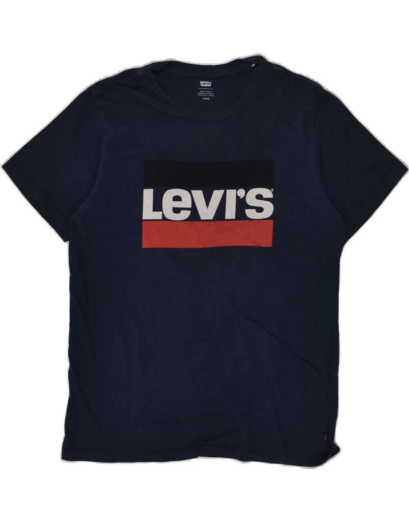 LEVI'S Mens Graphic T-Shirt Top Medium Navy Blue Cotton | Vintage Levi's | Thrift | Second-Hand Levi's | Used Clothing | Messina Hembry 