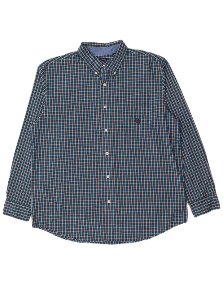 Chaps Mens Shirt XL Green Check Cotton