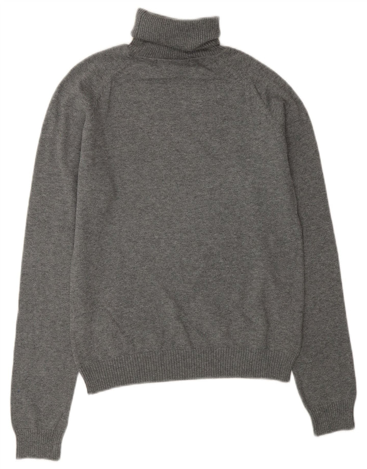 Zara Womens Roll Neck Jumper Sweater UK 14 Medium Grey Cotton