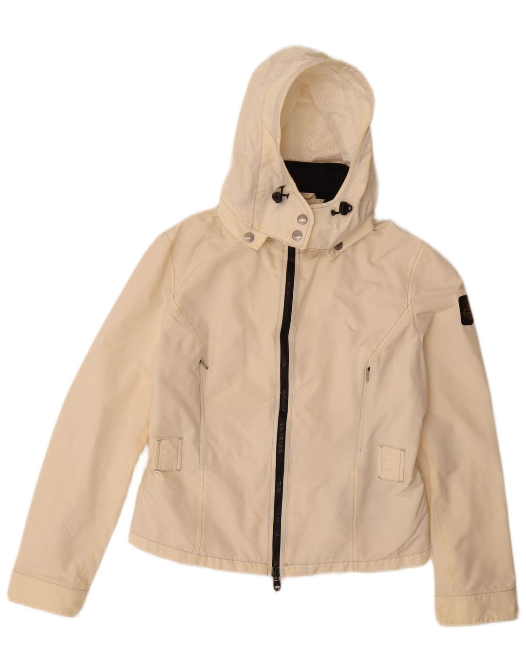 Refrigiwear Womens Hooded Rain Jacket UK 14 Large Off White Polyamide