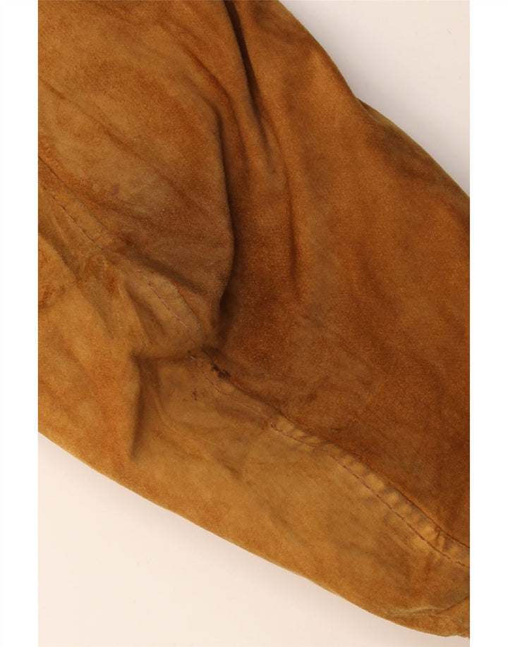 VINTAGE Mens Suede Bomber Jacket UK 38 Medium Beige