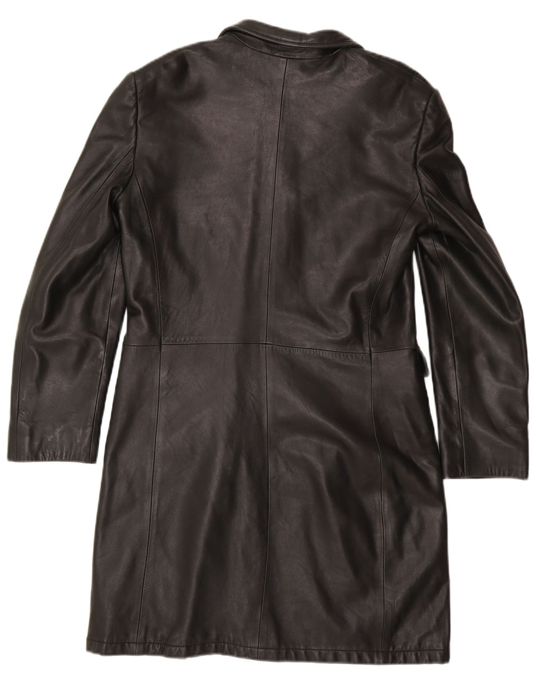 Marella Womens Leather Coat UK 12 Medium Black Leather