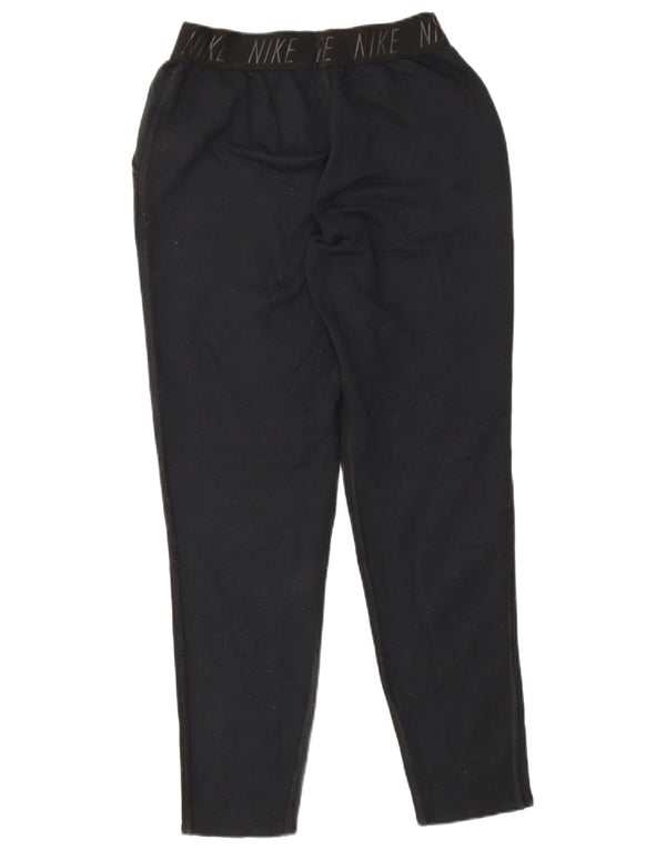 Nike Womens Dri Fit Graphic Tracksuit Trousers UK 10 Small Black Polyester
