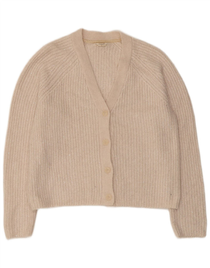 Fat Face Womens Cardigan Sweater UK 12 Medium White Polyester