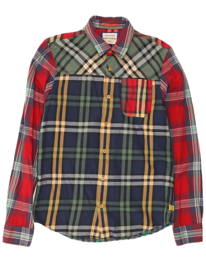 Scotch & Soda Mens Flannel Shirt Medium Multicoloured Check Cotton