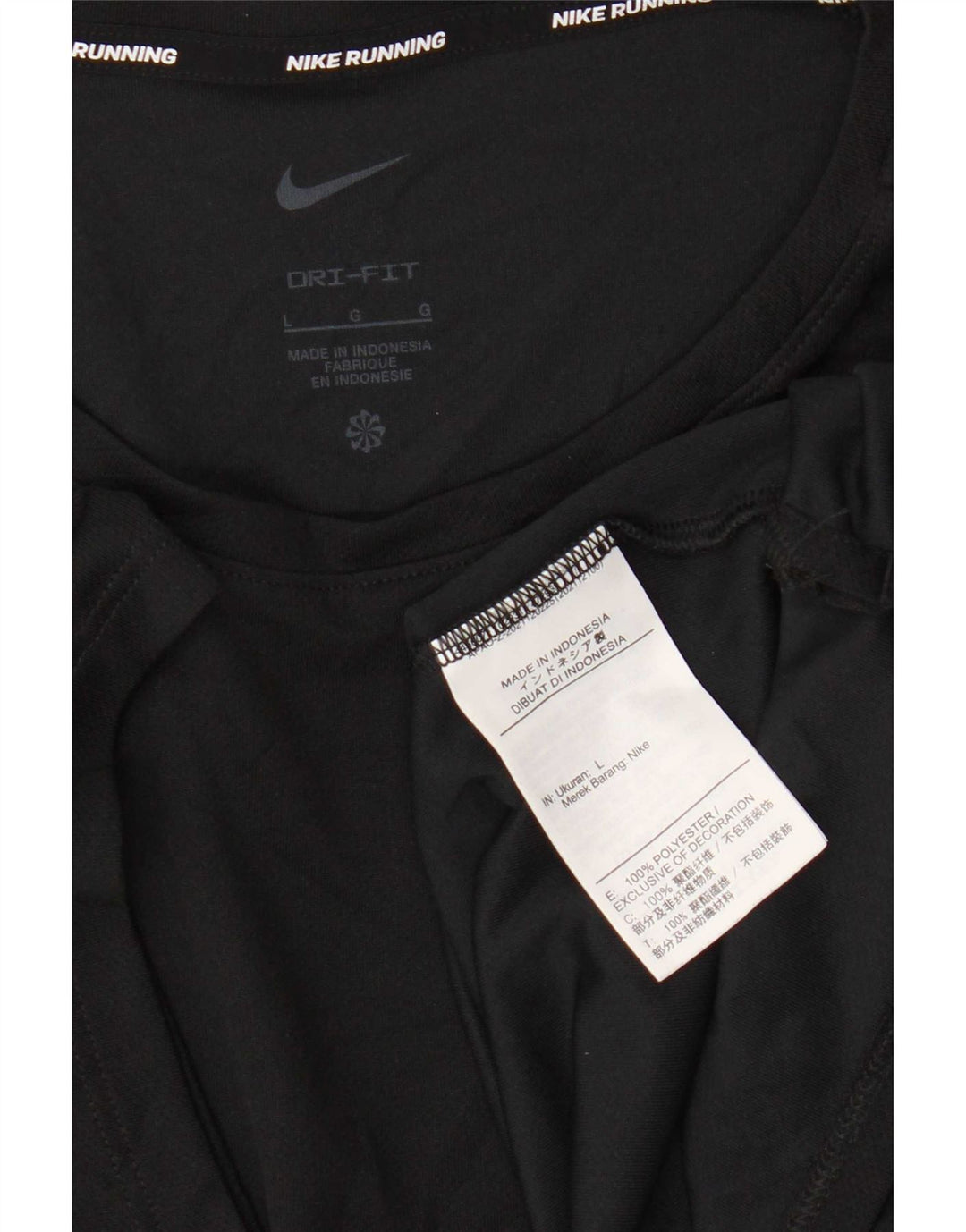 Nike Mens Dri Fit T-Shirt Top Large Black Polyester